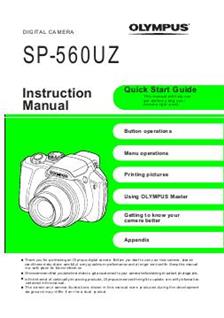 Olympus SP 560 UZ manual. Camera Instructions.